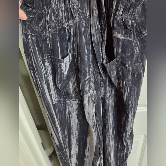 Crushed Velvet Dakota Jumpsuit by Natural Life - NWT - Charcoal Color - Picture 7 of 11
